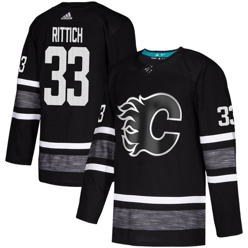 Calgary Flames Trikot #33 David Rittich Schwarz 2019 All-Star Game Parley